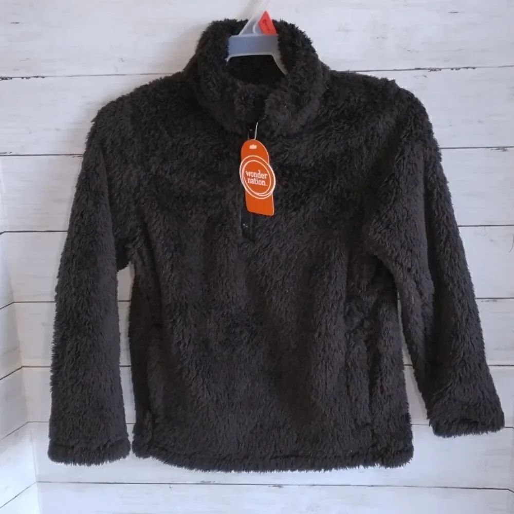 Little Girl Lightweight Fuzzy Pullover Jacket Coat Top